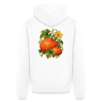 Hokkaido Kürbisernte - Unisex Premium Bio Zip Hoodie - Weiß - Hinten - Thijin (182cm)