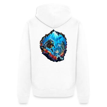 Taucher Unterwasserruinen Expedition Tauchen - Unisex Premium Bio Zip Hoodie - Weiß - Hinten - Thijin (182cm)