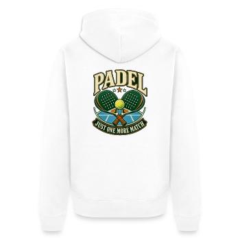 Padel Nur noch ein Match Retro-Schläger - Unisex Premium Bio Zip Hoodie - Weiß - Hinten - Thijin (182cm)