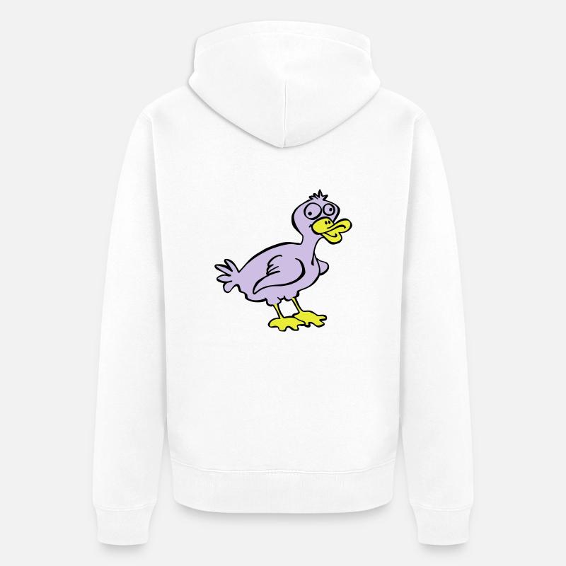 Doofe Ente - Unisex Premium Bio Zip Hoodie - Weiß
