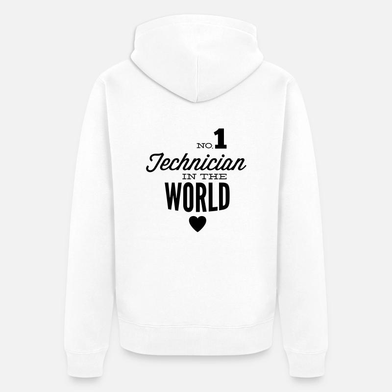 Meilleur technicien du monde - Veste à capuche bio Premium Unisexe - blanc