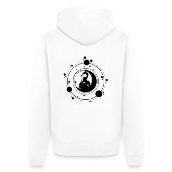 Fuchsmond - Unisex Premium Bio Zip Hoodie - Weiß - Hinten - Thijin (182cm)