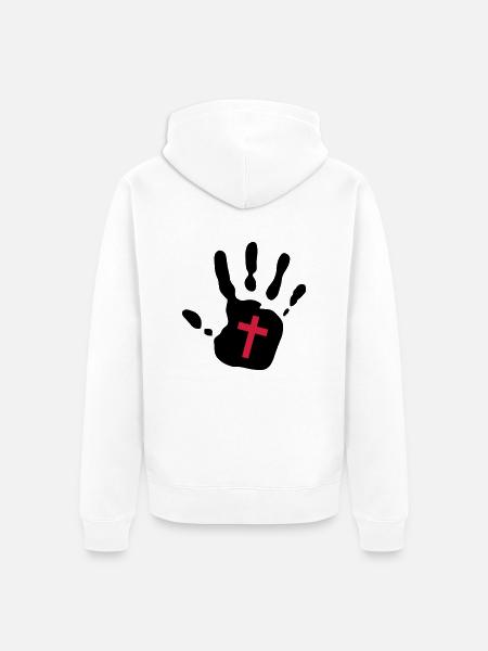 Handabdruck kressesamen 2c - Unisex Premium Bio Zip Hoodie - Weiß