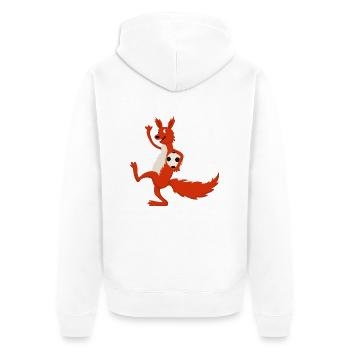 Eichhörnchen Fussball - Unisex Premium Bio Zip Hoodie - Weiß - Hinten - Thijin (182cm)
