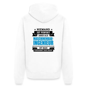 Maschinenbauingenieur - Unisex Premium Bio Zip Hoodie - Weiß - Hinten - Thijin (182cm)