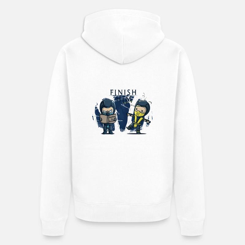 Finish him if you can - Veste à capuche bio Premium Unisexe - blanc