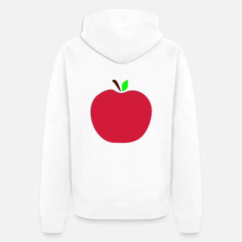 Apfel - Unisex Premium Bio Zip Hoodie - Weiß