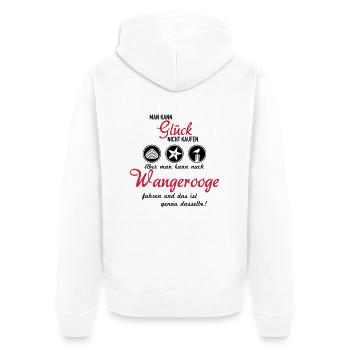 Glück Wangerooge - Unisex Premium Bio Zip Hoodie - Weiß - Hinten - Thijin (182cm)