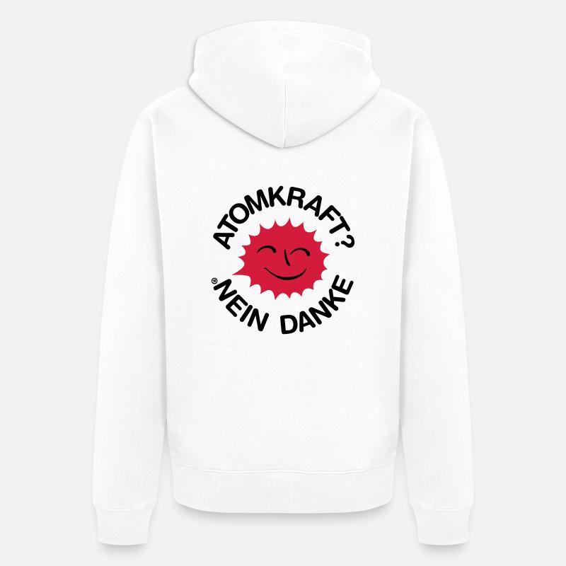 Atomkraft? Nein Danke! Logo lachende Sonne - Unisex Premium Bio Zip Hoodie - Weiß