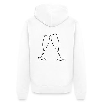 Zwei Sektgläser - Unisex Premium Bio Zip Hoodie - Weiß - Hinten - Thijin (182cm)