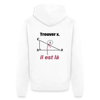 x est ici - Veste à capuche bio Premium Unisexe - blanc - Dos - Thijin (182cm)