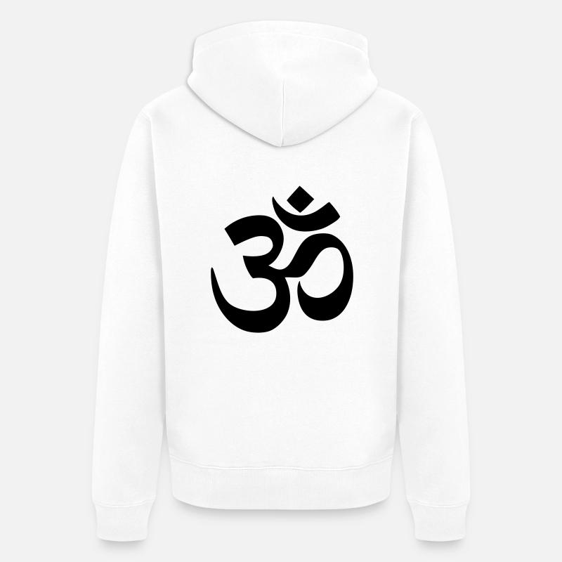 AUM OM Devanagari 1c - Veste à capuche bio Premium Unisexe - blanc