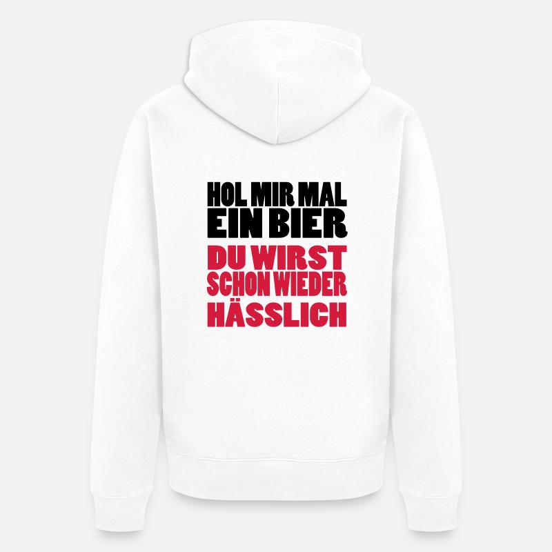 bier - Veste à capuche bio Premium Unisexe - blanc