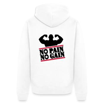 pain_bodybuilding_f2 - Veste à capuche bio Premium Unisexe - blanc - Dos - Thijin (182cm)