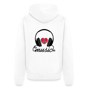 Music Heartbeat - Veste à capuche bio Premium Unisexe - blanc - Dos - Thijin (182cm)