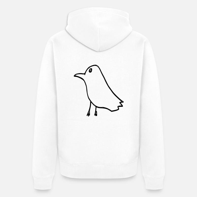 corbeau - Veste à capuche bio Premium Unisexe - blanc