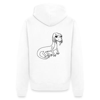 weiblich frau huebsch girl maedchen sexy eidechse - Unisex Premium Bio Zip Hoodie - Weiß - Hinten - Thijin (182cm)