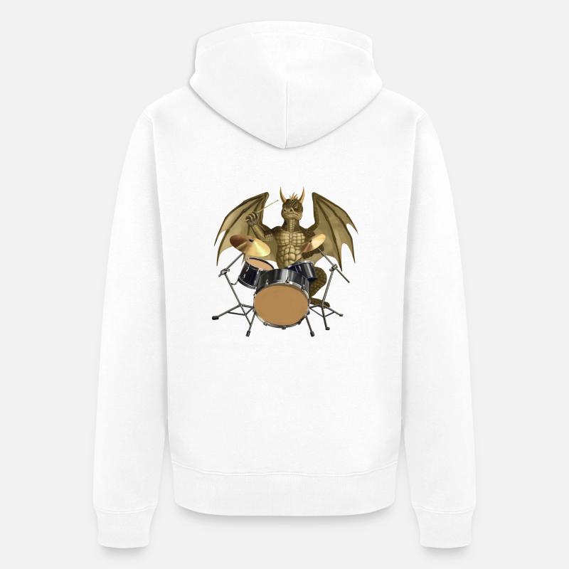 drummer - Veste à capuche bio Premium Unisexe - blanc