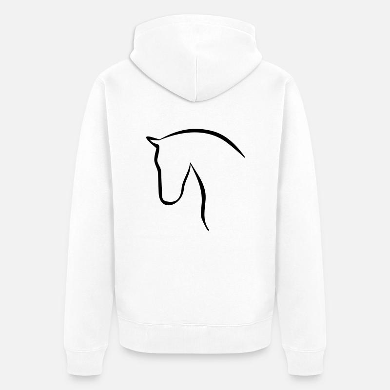 cheval - Veste à capuche bio Premium Unisexe - blanc