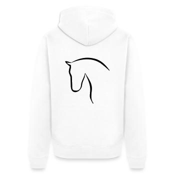 horse - Unisex Premium Organic Zip Hoodie - white - Back - Thijin (182cm)