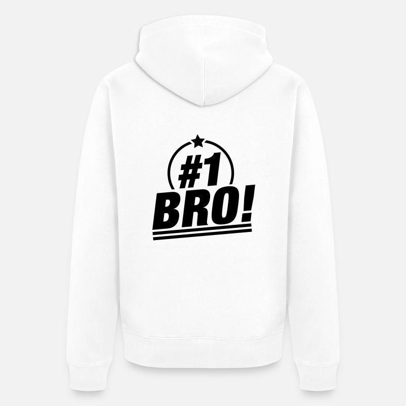 number_one_bro_yy1 - Veste à capuche bio Premium Unisexe - blanc
