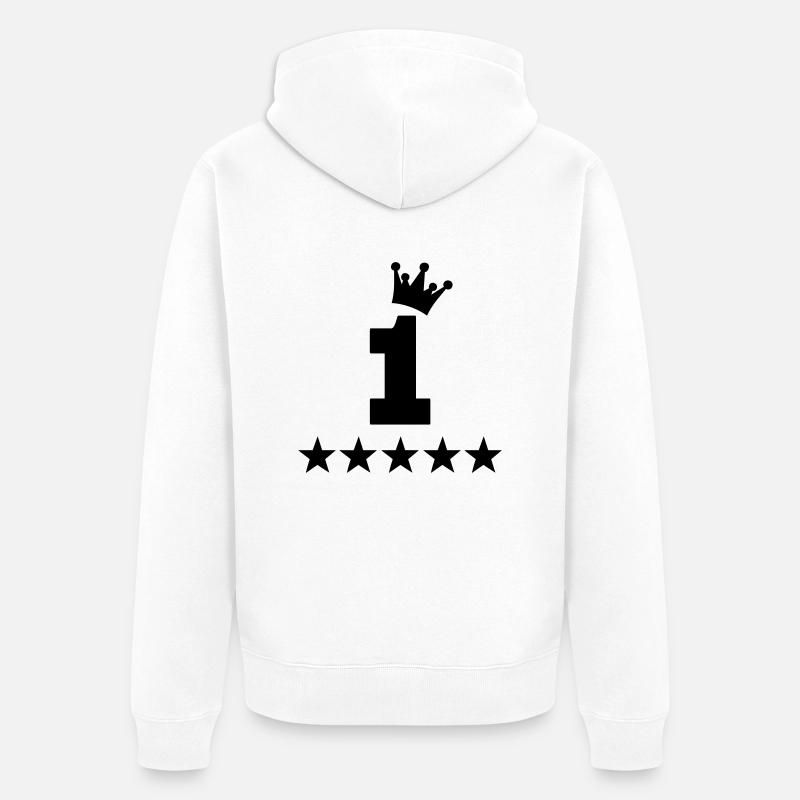 1 - Unisex Premium Bio Zip Hoodie - Weiß