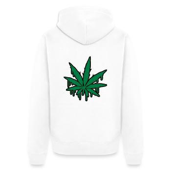 Weed Graffiti - Unisex Premium Bio Zip Hoodie - Weiß - Hinten - Thijin (182cm)