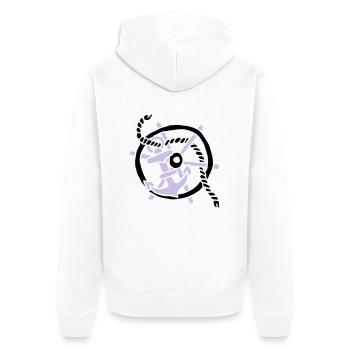 Anker Seemann Anchor Sailor Tattoo Oldschool SOS - Unisex Premium Organic Zip Hoodie - white - Back - Thijin (182cm)