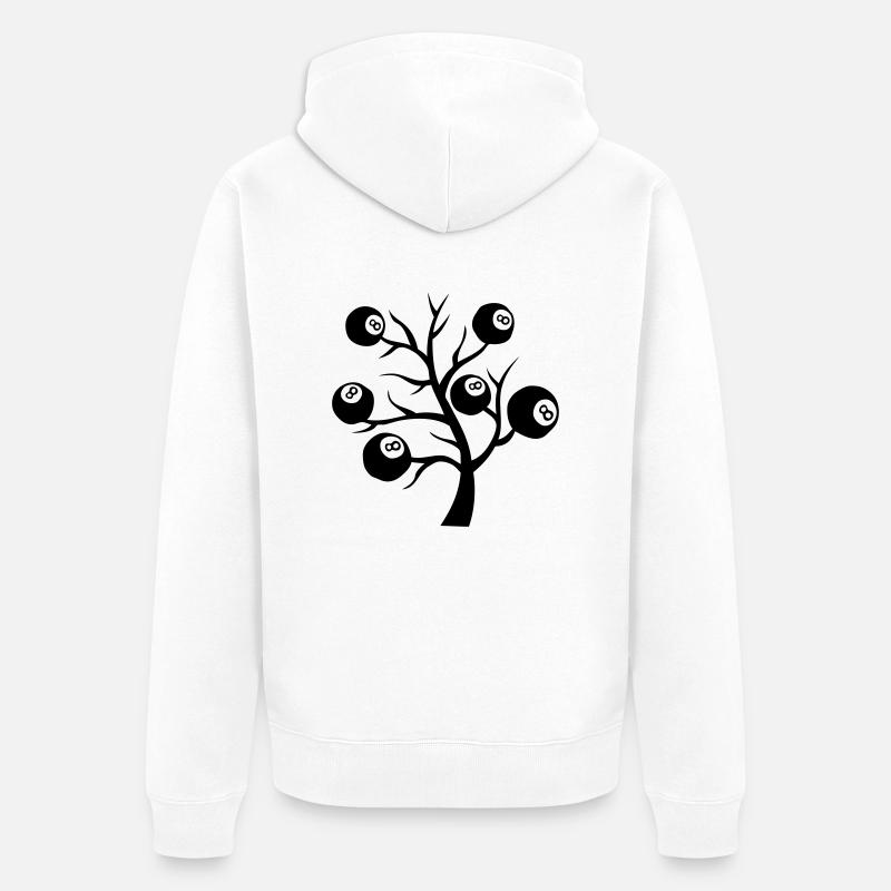 billard arbre branche boule - Veste à capuche bio Premium Unisexe - blanc