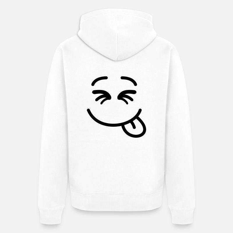 smiley_f1 - Veste à capuche bio Premium Unisexe - blanc