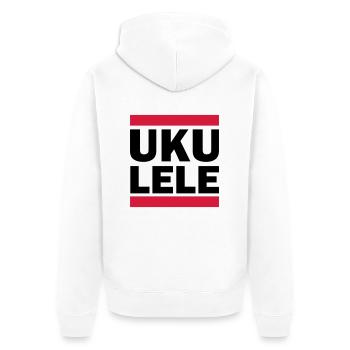 UKULELE - Unisex Premium Organic Zip Hoodie - white - Back - Thijin (182cm)