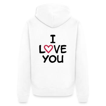 I Love You - Veste à capuche bio Premium Unisexe - blanc - Dos - Thijin (182cm)