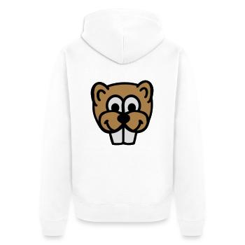 Biber - Unisex Premium Bio Zip Hoodie - Weiß - Hinten - Thijin (182cm)