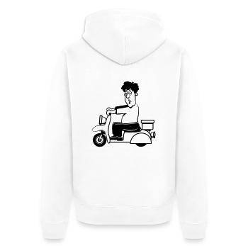 Scooter fun - Unisex Premium Organic Zip Hoodie - white - Back - Thijin (182cm)