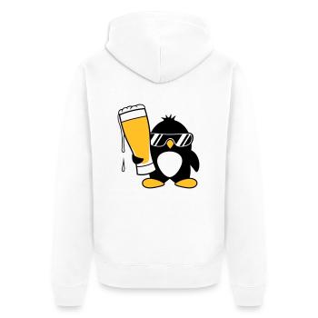 penguin sunglasses party celebrate beer alcohol gla - Unisex Premium Organic Zip Hoodie - white - Back - Thijin (182cm)
