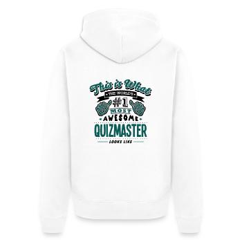 quizmaster world no1 most awesome copy - Unisex Premium Organic Zip Hoodie - white - Back - Thijin (182cm)