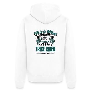 trike rider world no1 most awesome copy - Unisex Premium Organic Zip Hoodie - white - Back - Thijin (182cm)