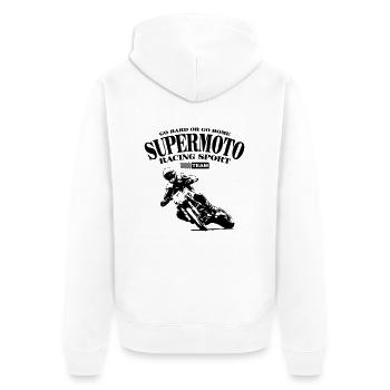 Supermoto - Supermotard - Veste à capuche bio Premium Unisexe - blanc - Dos - Thijin (182cm)