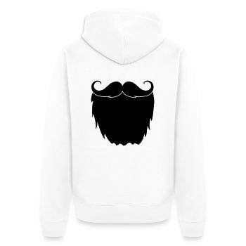 vollbart - Unisex Premium Bio Zip Hoodie - Weiß - Hinten - Thijin (182cm)