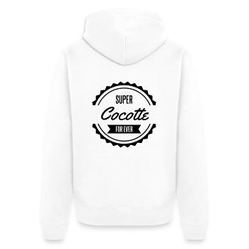super cocotte for ever - Veste à capuche bio Premium Unisexe - blanc - Dos - Thijin (182cm)