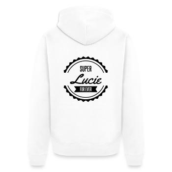 super lucie prénom - Veste à capuche bio Premium Unisexe - blanc - Dos - Thijin (182cm)
