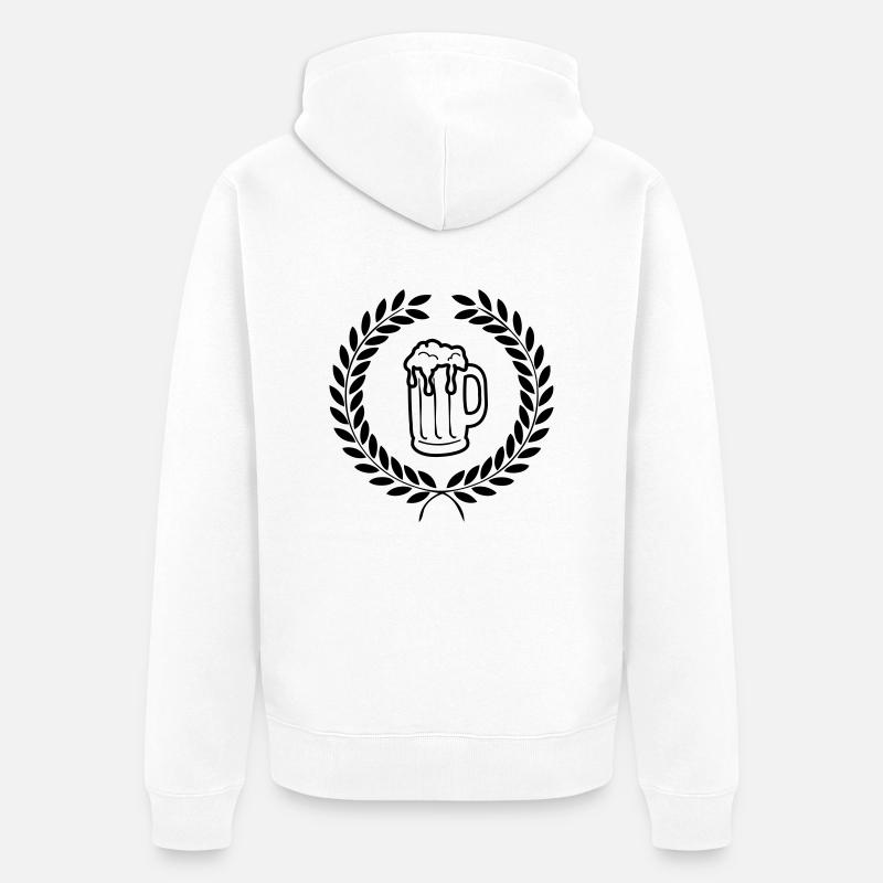 bier_01 - Unisex Premium Bio Zip Hoodie - Weiß
