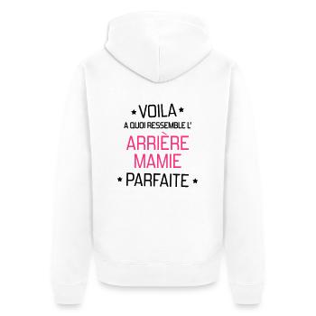 Mamie / Mamy / Grand Mere / Grand-Mère / Bébé - Veste à capuche bio Premium Unisexe - blanc - Dos - Thijin (182cm)