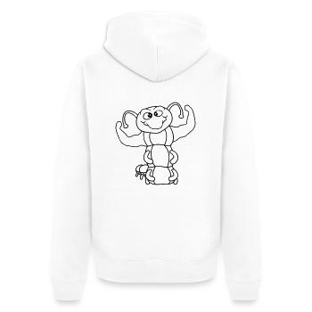 pose fort bodybuilder muscles bras fitness formati - Veste à capuche bio Premium Unisexe - blanc - Dos - Thijin (182cm)