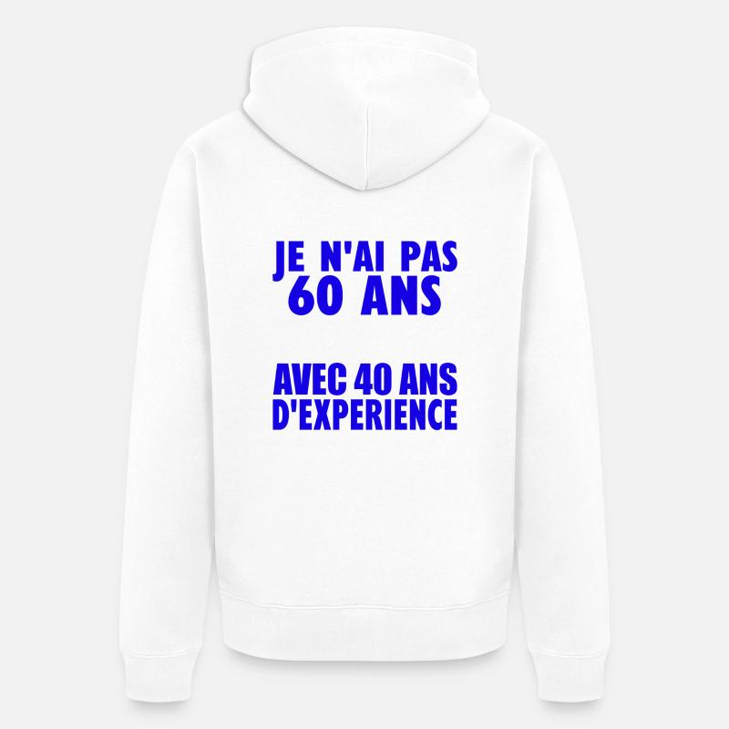 60 ans - Veste à capuche bio Premium Unisexe - blanc