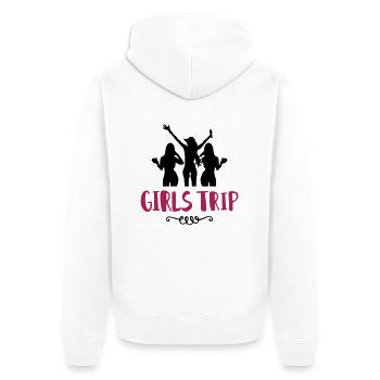girls trip - Unisex Premium Bio Zip Hoodie - Weiß - Hinten - Thijin (182cm)