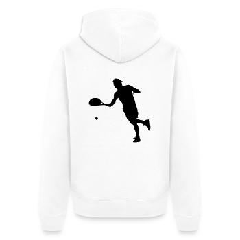 tennis spieler - Unisex Premium Bio Zip Hoodie - Weiß - Hinten - Thijin (182cm)