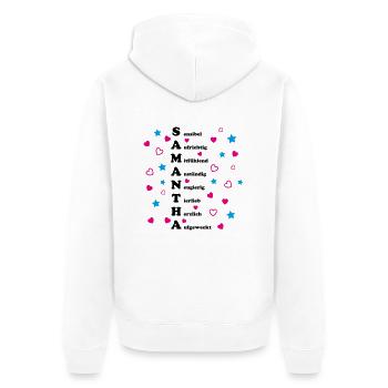Samantha - Unisex Premium Bio Zip Hoodie - Weiß - Hinten - Thijin (182cm)
