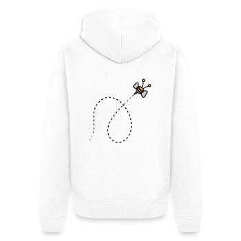 Abeille en pointillés - Veste à capuche bio Premium Unisexe - blanc - Dos - Thijin (182cm)