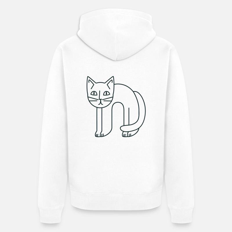Chat flexi suspendu - Veste à capuche bio Premium Unisexe - blanc